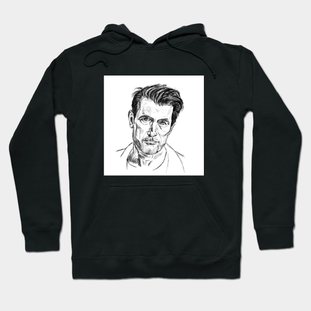 Claes Bang crosshatch drawing Hoodie by Catrina1903